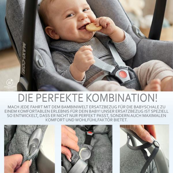 BAMBINIWELT Ersatzbezug für Maxi-Cosi CabrioFix, 6-tlg. Komplett-Set, MELIERT